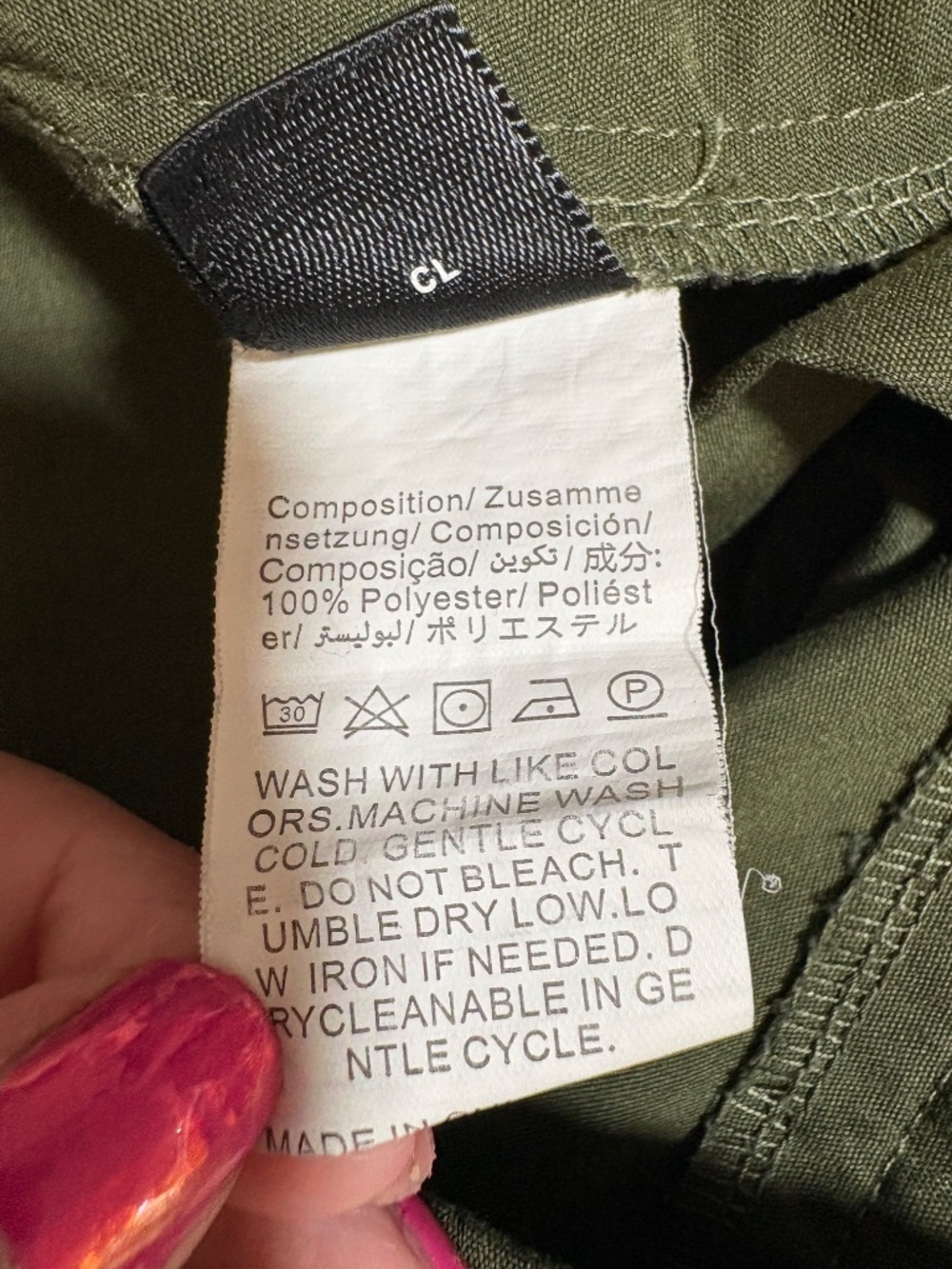 Olive green skirt with pockets M - Picture 7 of 9